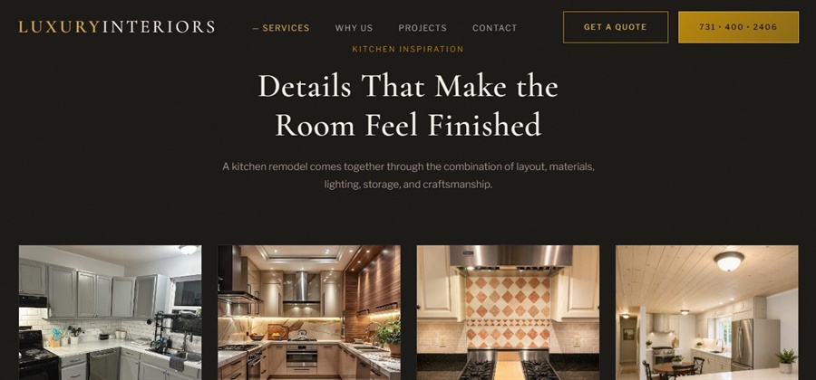 Luxury Interiors and Remodeling website preview